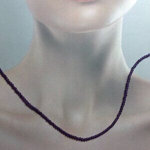 18" 14K Y/G Amethyst Beads Necklace